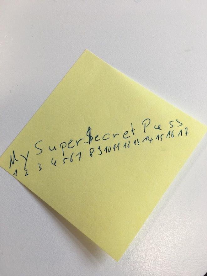 Long Password Written Down